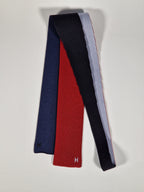Hermés 4 way knit tie black blue red grey