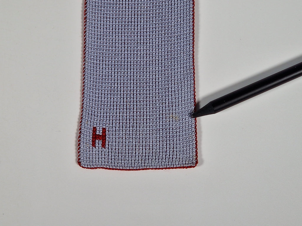 Hermés 4 way knit tie black blue red grey