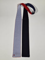 Hermés 4 way knit tie black blue red grey