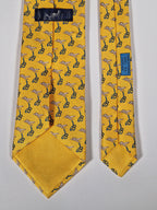 Hermès silk tie yellow Breitling pattern 5021 EA