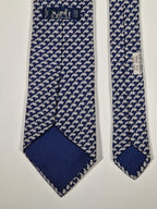 005022 Hermès tie blue dolphin pattern 5022 PA