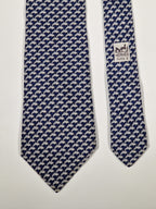 005022 Hermès tie blue dolphin pattern 5022 PA