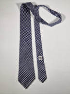 005022 Hermès tie blue dolphin pattern 5022 PA