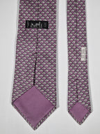 Hermès silk tie purple dolphin pattern 5022 PA