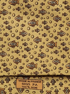 Hermès silk tie yellof fish pattern 5035 PA