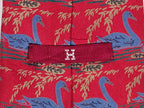 Hermés wide vintage silk tie red and blue svan 503 IA