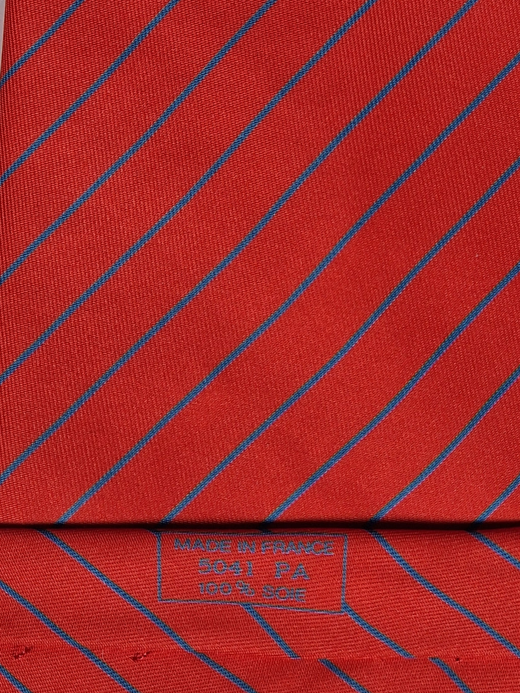 Hermès silk tie red striped 5041 FA