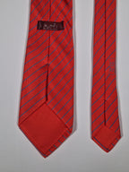 Hermès silk tie red striped 5041 FA