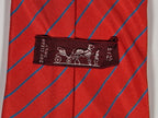 Hermès silk tie red striped 5041 FA