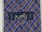 Hermès silk tie purple cheker pattern 5046 PA