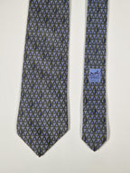 Hermès silk tie green wine and grapes 5073 PA