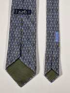 Hermès silk tie green wine and grapes 5073 PA