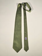 Hermès silk tie green H pattern 5075 PA