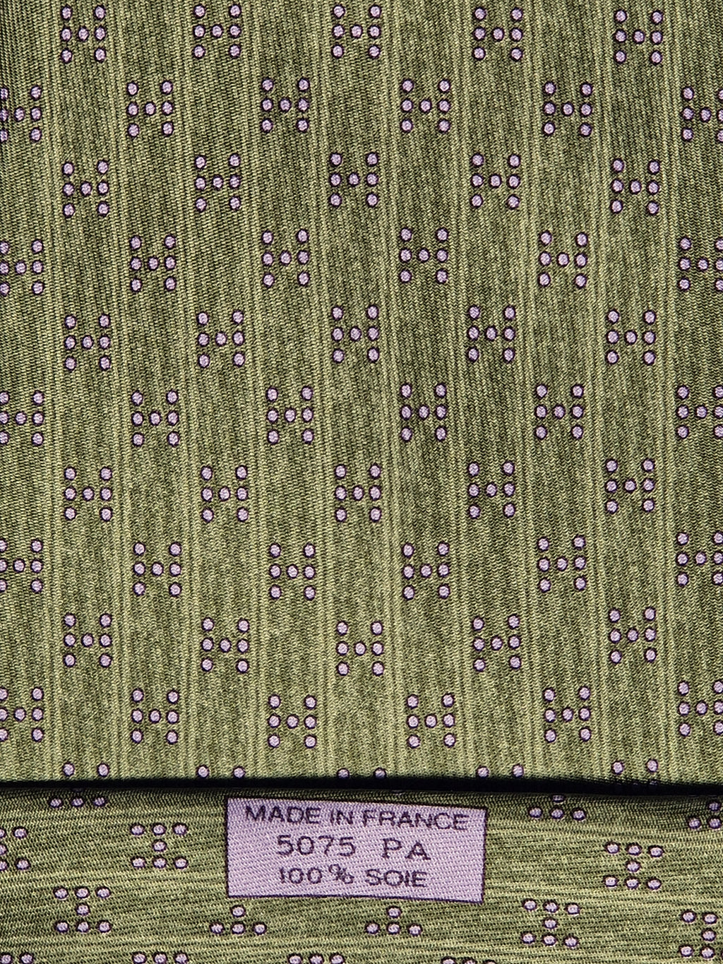 Hermès silk tie green H pattern 5075 PA