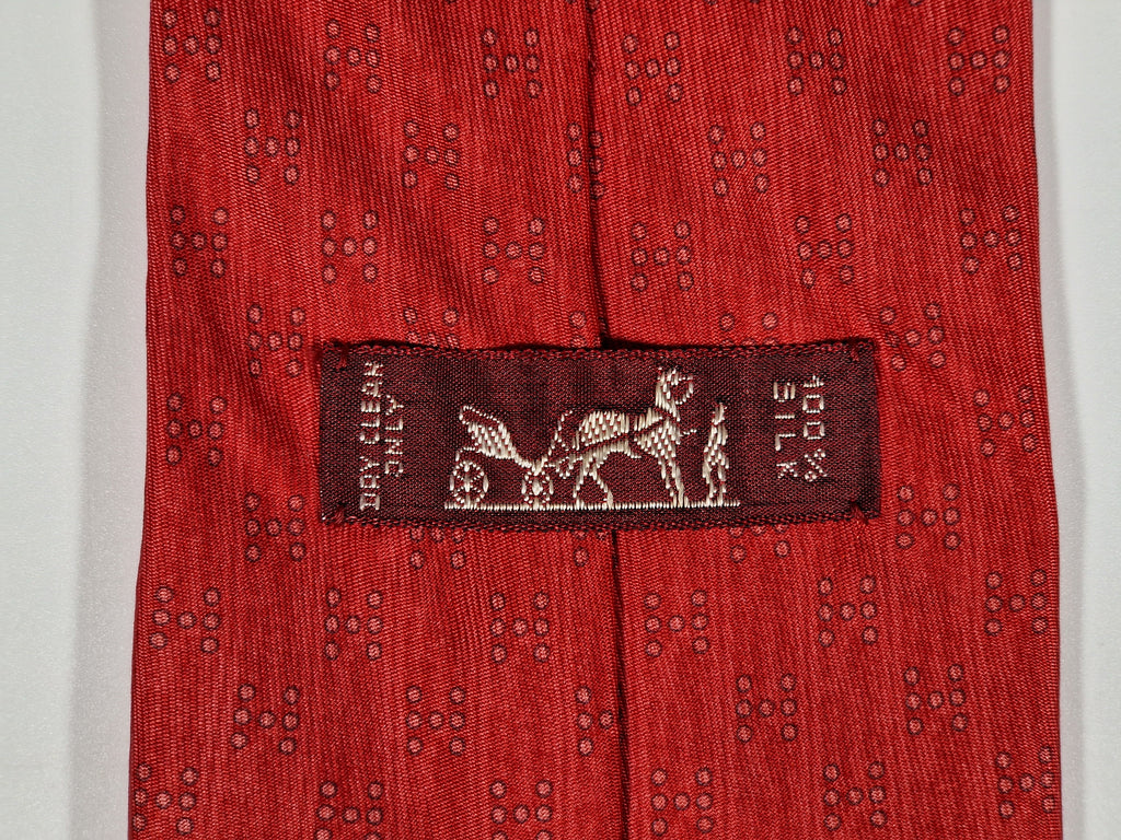 005075 Hermès tie red H pattern 5075 PA