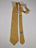 Hermès silk tie yellow H pattern 5075 PA