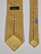Hermès silk tie yellow H pattern 5075 PA