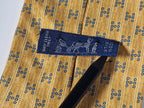 Hermès silk tie yellow H pattern 5075 PA