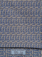 Hermès silk tie blue geometric pattern 5081 PA