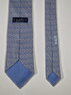 Hermès silk tie blue geometric pattern 5081 PA