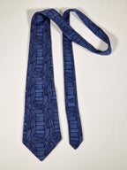 000509 Hermès tie blue geometrical pattern Hermès 509 IA tie blue