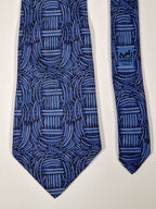 000509 Hermès tie blue geometrical pattern Hermès 509 IA tie blue