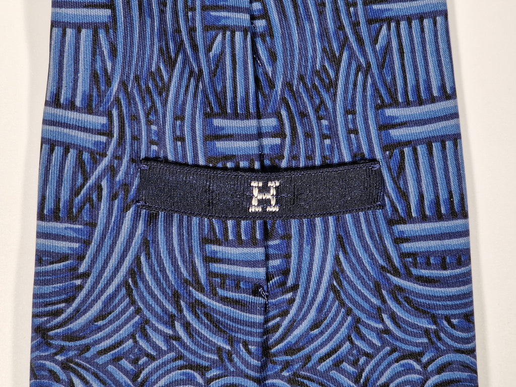 000509 Hermès tie blue geometrical pattern Hermès 509 IA tie blue