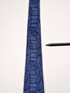 000509 Hermès tie blue geometrical pattern Hermès 509 IA tie blue