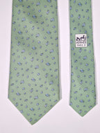 Hermès silk tie green whimsical snail pattern 5121 HA