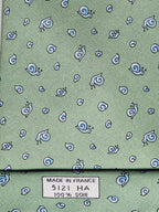 Hermès silk tie green whimsical snail pattern 5121 HA