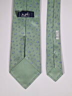 Hermès silk tie green whimsical snail pattern 5121 HA