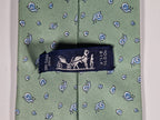 Hermès silk tie green whimsical snail pattern 5121 HA