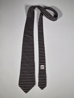 Hermès silk tie black whimsical pinguins 5143 HA