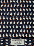 Hermès silk tie black whimsical pinguin pattern 5143 HA