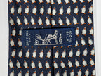 Hermès silk tie black whimsical pinguin pattern 5143 HA