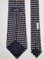 Hermès silk tie black whimsical pinguin pattern 5143 HA