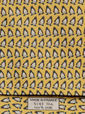 Hermès silk tie yellow whimsical pinguins pattern 5143 HA