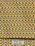 Hermès silk tie yellow whimsical pinguins pattern 5143 HA