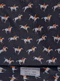 Hermès silk tie black equestrian horse jumping Hermès 5151 SA tie black