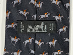 Hermès silk tie black equestrian horse jumping Hermès 5151 SA tie black