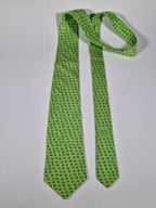Hermès silk tie green with dots 5157 HA
