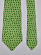 Hermès silk tie green with dots 5157 HA