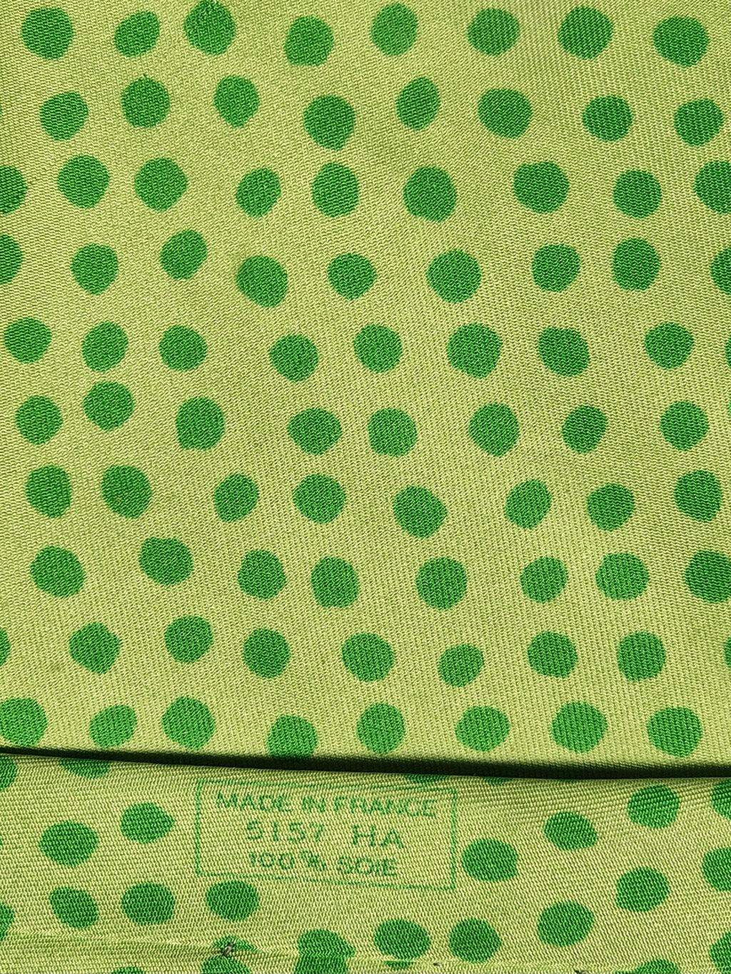 Hermès silk tie green with dots 5157 HA