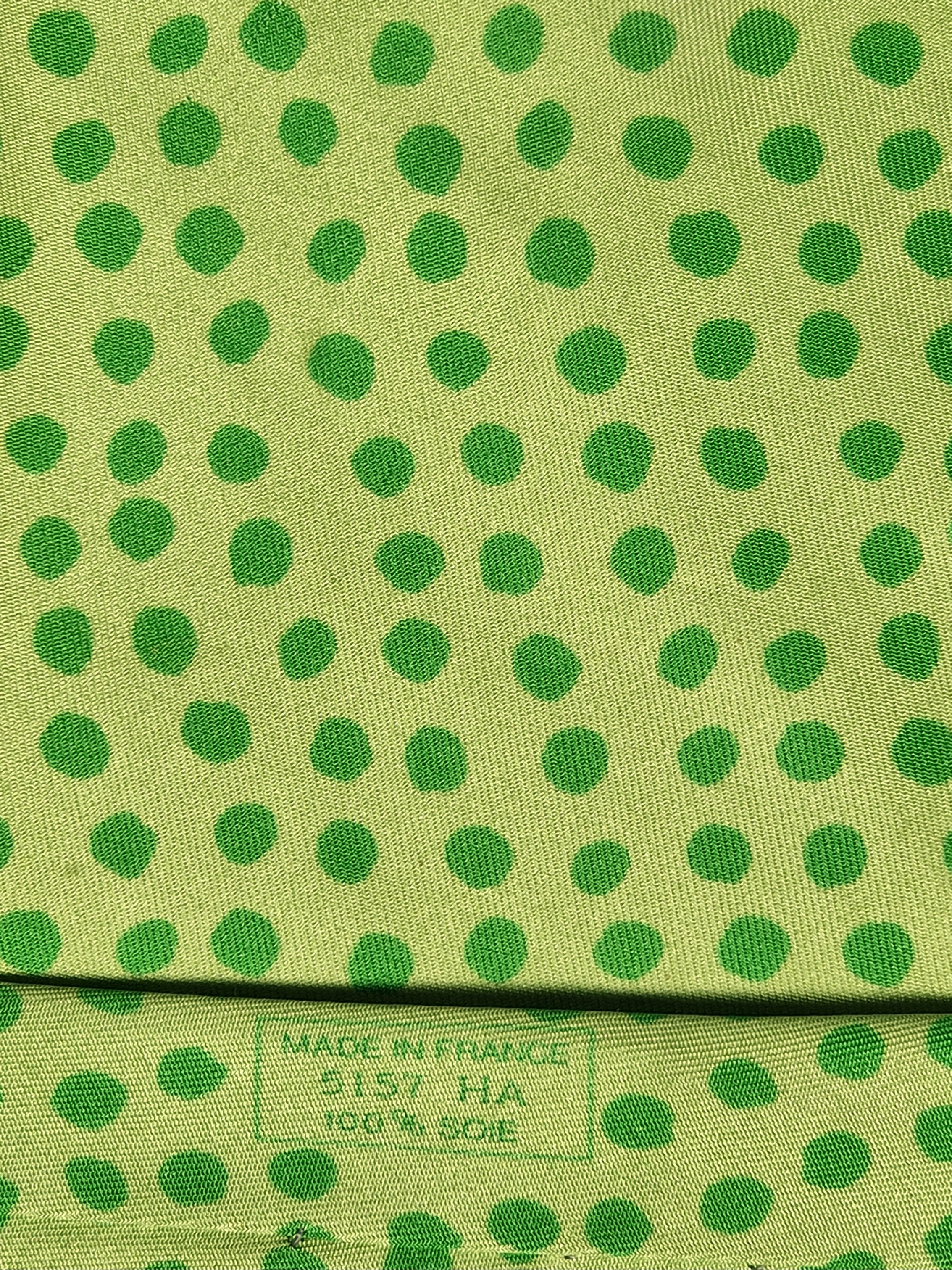 Hermès silk tie green with dots 5157 HA