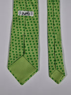 Hermès silk tie green with dots 5157 HA