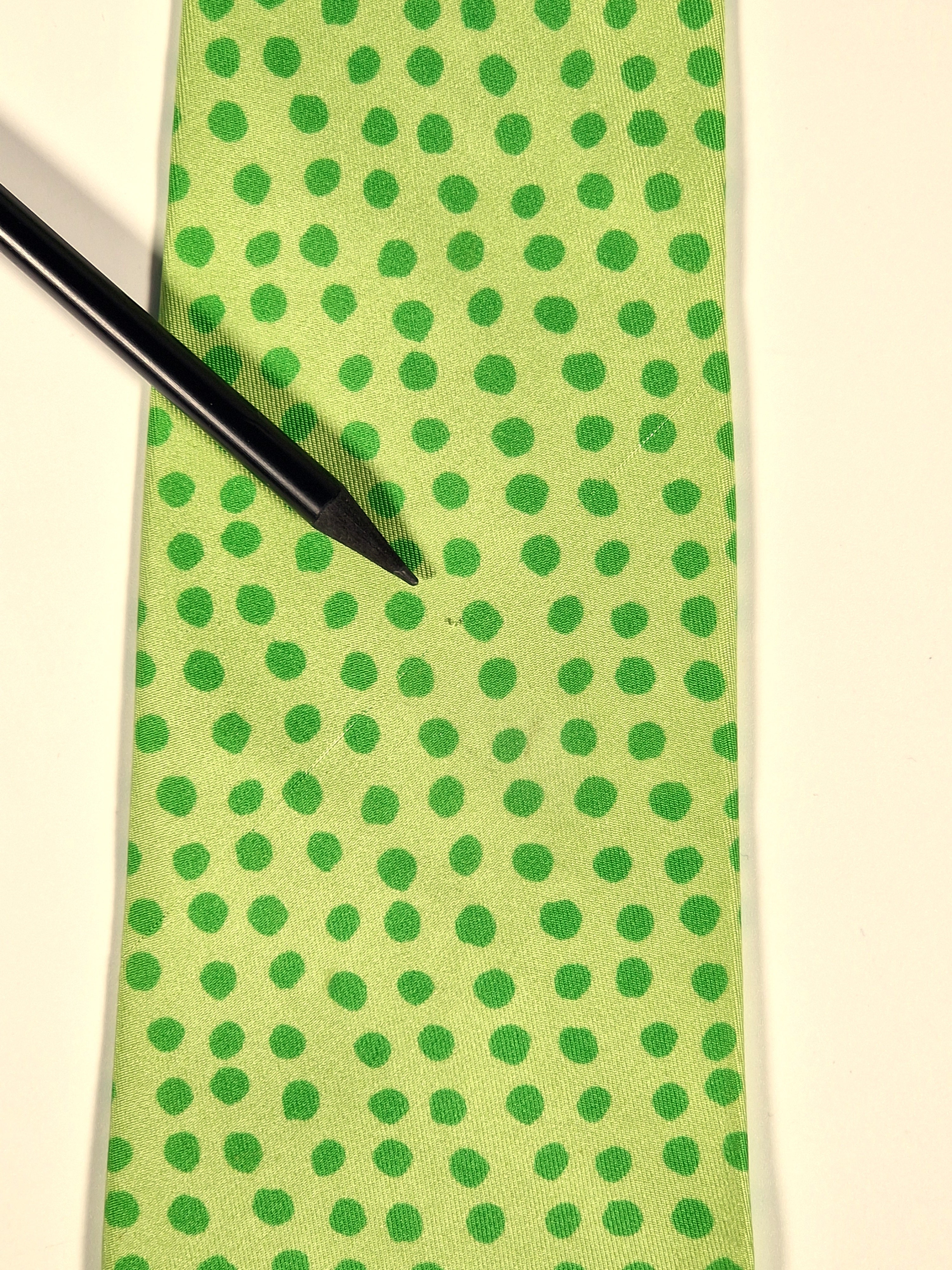 Hermès silk tie green with dots 5157 HA