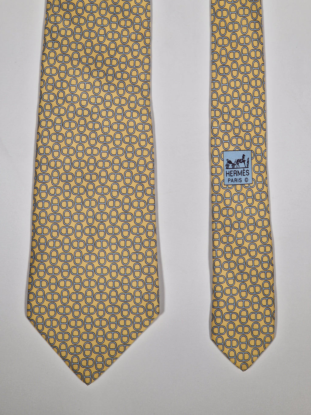 005160 Hermès silk tie equestrian pattern yellow 5160 HA