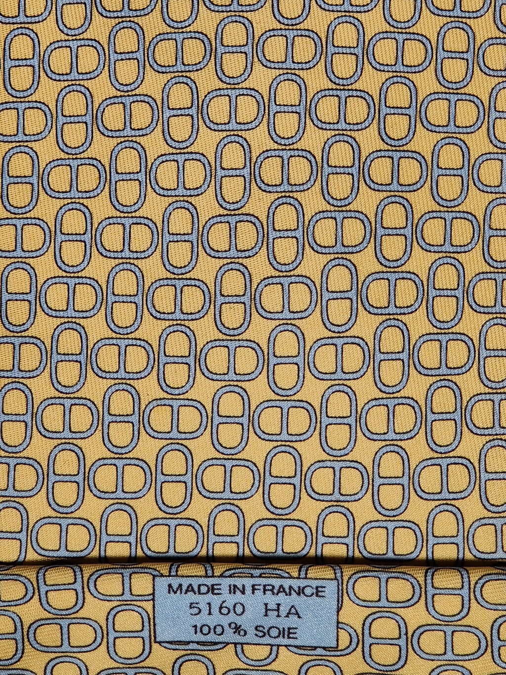 005160 Hermès silk tie equestrian pattern yellow 5160 HA
