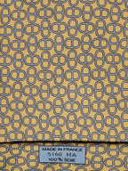 005160 Hermès silk tie equestrian pattern yellow 5160 HA