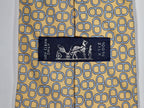 005160 Hermès silk tie equestrian pattern yellow 5160 HA